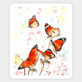 Orange Butterflies Sticker